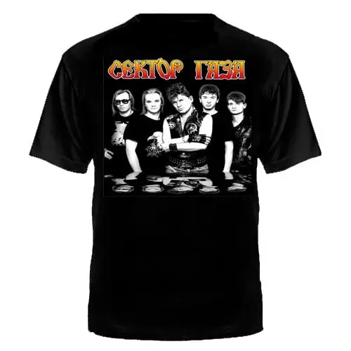 ФУТБОЛКА &quotСЕКТОР ГАЗА&quot (ЮРИЙ КЛИНСКИХ (ХОЙ))качество шелкография С ДВУХ СТОРОН