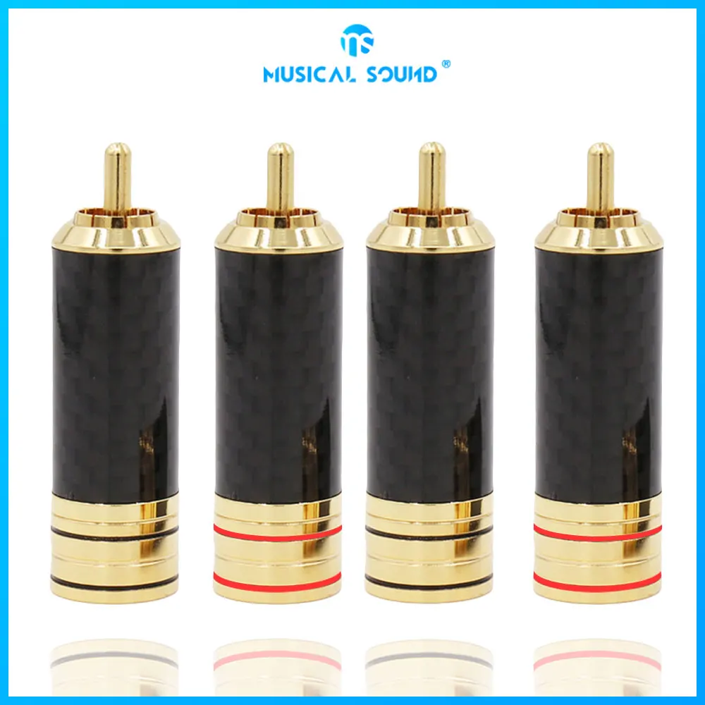 

Холодносварной разъем Rca Lotus Head Rca Jack из углеродного волокна, 4 шт., разъем Rca, разъем для аудиокабеля, переходник «штырь-штырь»