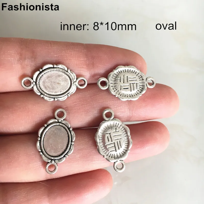 Модный 100 шт/10 шт Овальный античный серебряный/бронзовый браслет кабошон базовая