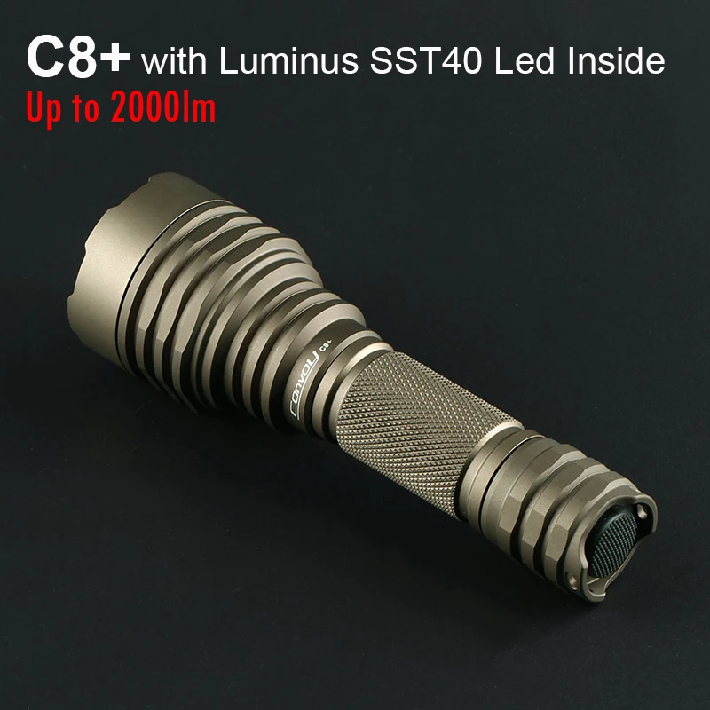 Конвой C8 плюс с Luminus SST40 светодиодная вспышка светильник 18650 Linterna фонарик 2000lm