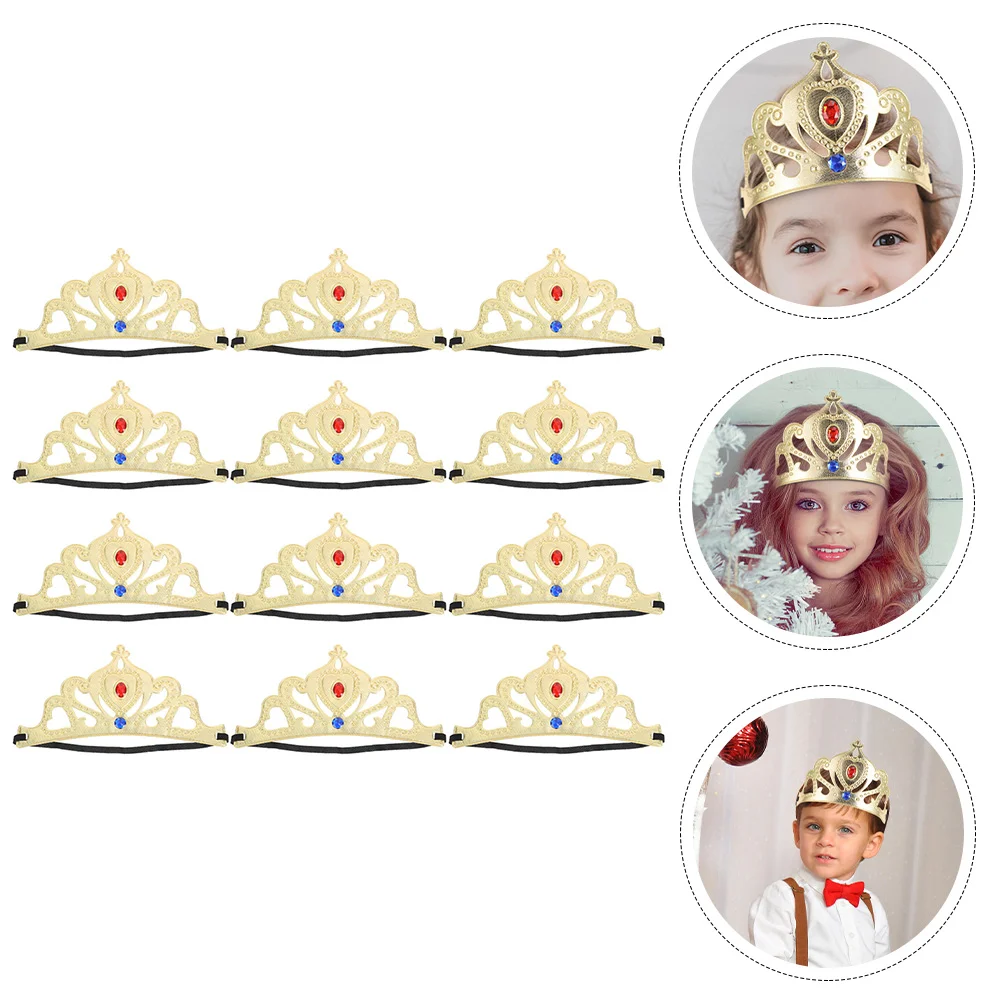 

Головные повязки в форме короны на день рождения, детские головные повязки, короны на день рождения, 12 шт.