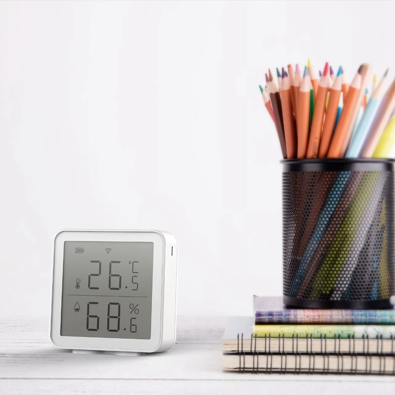 

Smart Sensor, Wifi Temperature and Humidity Sensor Indoor LCD Display Sensor Multiple Modes App Notice for Smart Home