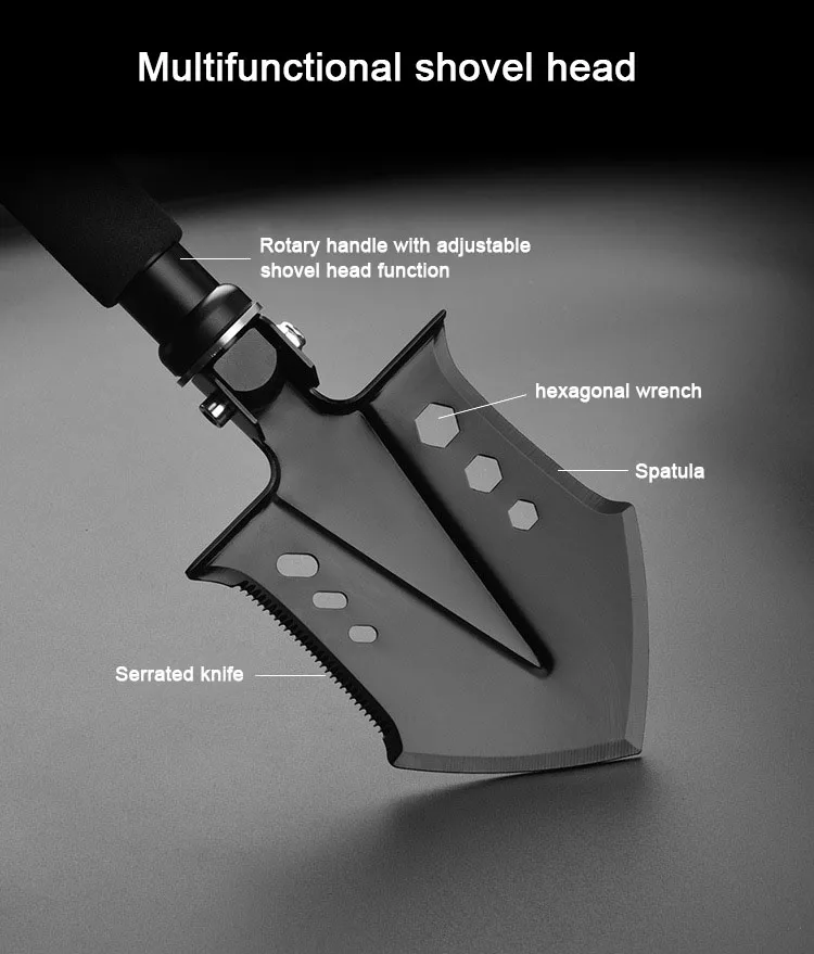 New Garden Camping Shovels Multifunctional Chinese Military Folding Shovel Outdoor Survival Pocket Tools Aluminium Alloy Handle |
