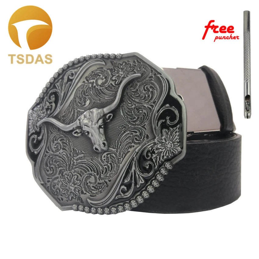 Мужская пряжка для ремня Cowboy Bull с серебряным покрытием аксессуары джинсов