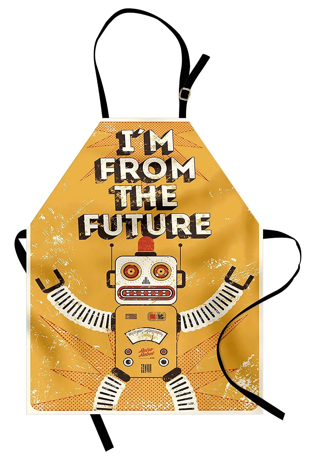 Винтажный фартук Фэнтези робот-фантастика электронный поп-арт стиль иллюстрация