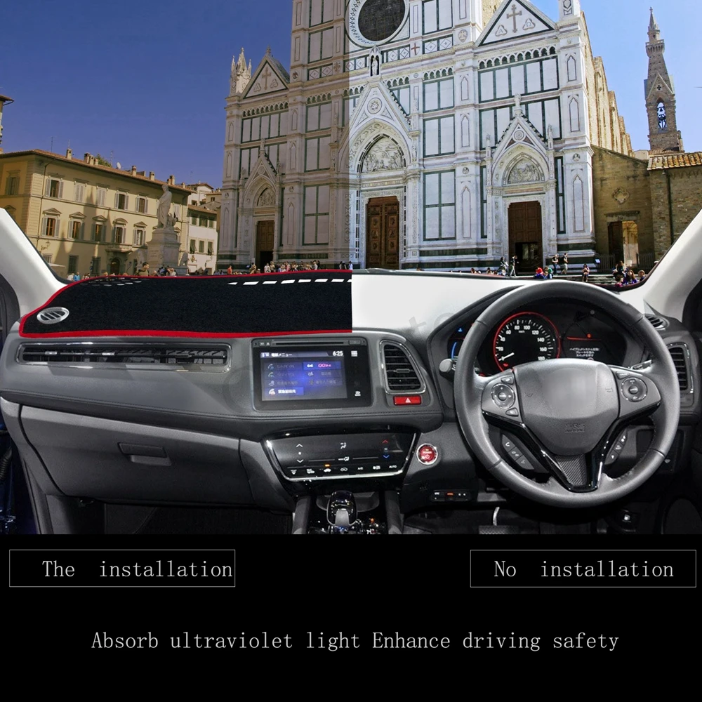 Автомобильный коврик для приборной панели накидка Honda HRV Vezel 2014 2015 2016 2017 2018 2019 LHD RHD