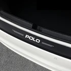 1 шт. пленка на задний бампер автомобиля, наклейки из углеродного волокна, защитная пластина багажника, Накладка для VW Volkswagen Polo 3 6, декоративные аксессуары для автомобиля