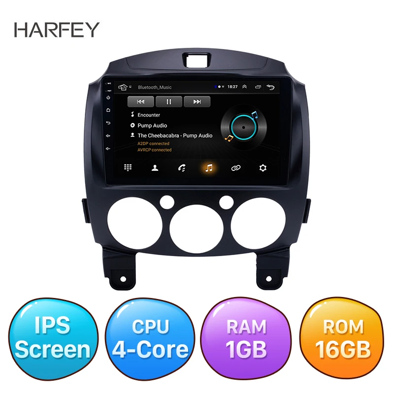 Автомобильный радиоприемник Harfey 9 дюймов Android 8 1 GPS Navi для 2007 2014 MAZDA