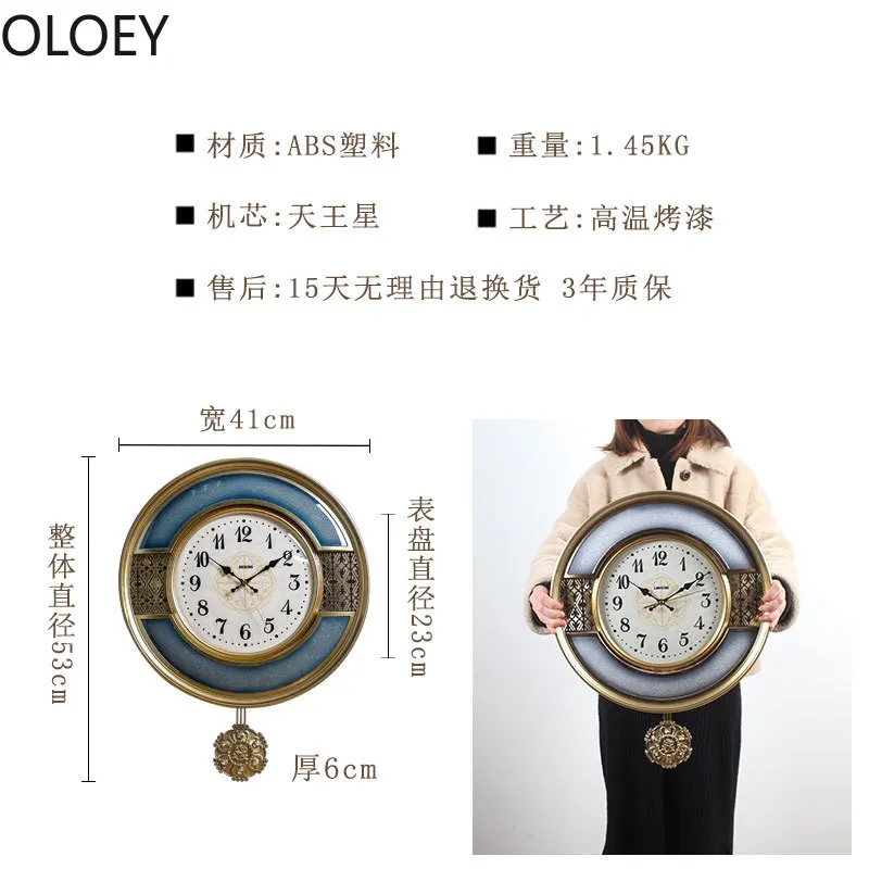 

Gold Luxury Wall Clock Modern Design Pendulum Clock Wall Watch Metal Living Room Wall Clocks Vintage Home Decor Reloj De Pared