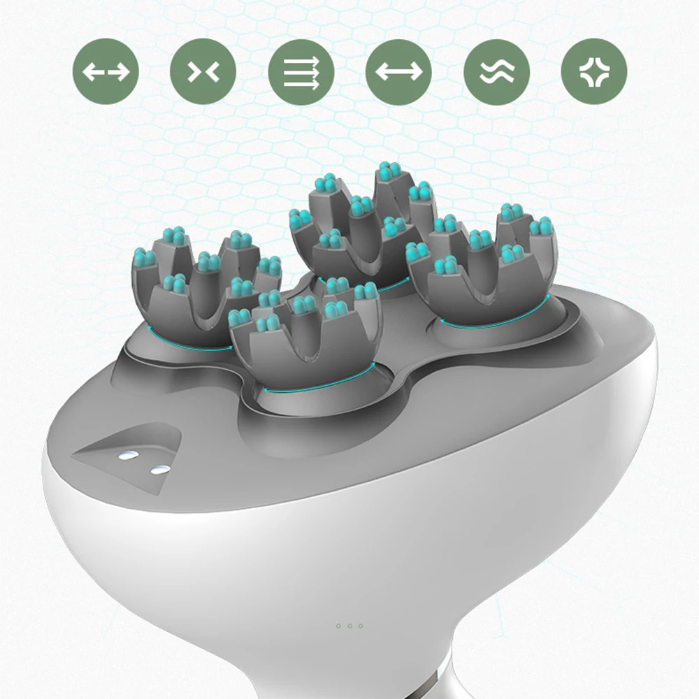 

3D Waterproof Silicone Brush Head Massager Scalp Body Deep Massage Migraine Relief Electric Massager for Head Kneading Vibrating
