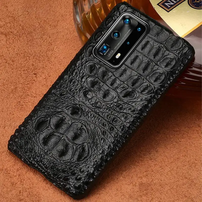 

LANGSIDI original Luxury Crocodile phone case for Huawei p60 p50 pro p40 lite Mate 50 40 30 pro cover back fundas for man