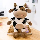 Новинка 2020, Симпатичные плюшевые игрушки в виде крупного рогатого скота, милая плюшевая кукла в виде молочной коровы, мягкая подушка для детей, подарки на день рождения
