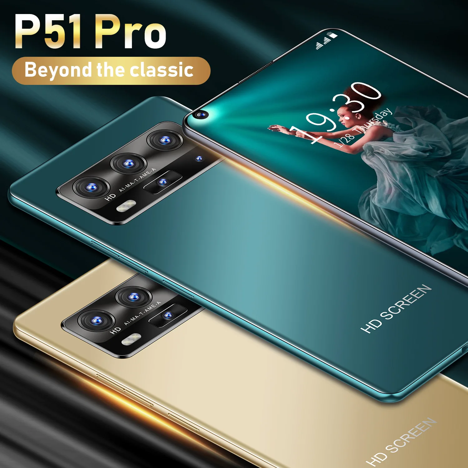 

P51 Pro 7.3Inch 12GB 512GB Smartphones Galxy 24MP+48MP Android 10 5600mAh 10Core Really MTK6889 4G 5G Dual SIM Global Version