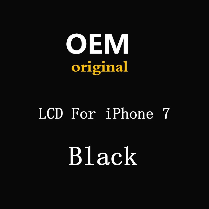 For iPhone 7 Black OEM ЖК-дисплей сенсорный экран для iPhone 6 6plus 6s plus 7 черный белый сборка Замена с инструментами - Цвет: For iPhone 7 Black