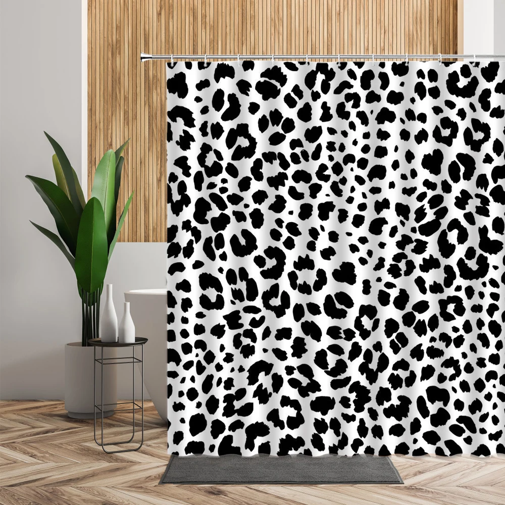 brown leopard printed shower curtain bathroom curtains waterproof fabric home partition screen living room bathtub curtains sets free global shipping