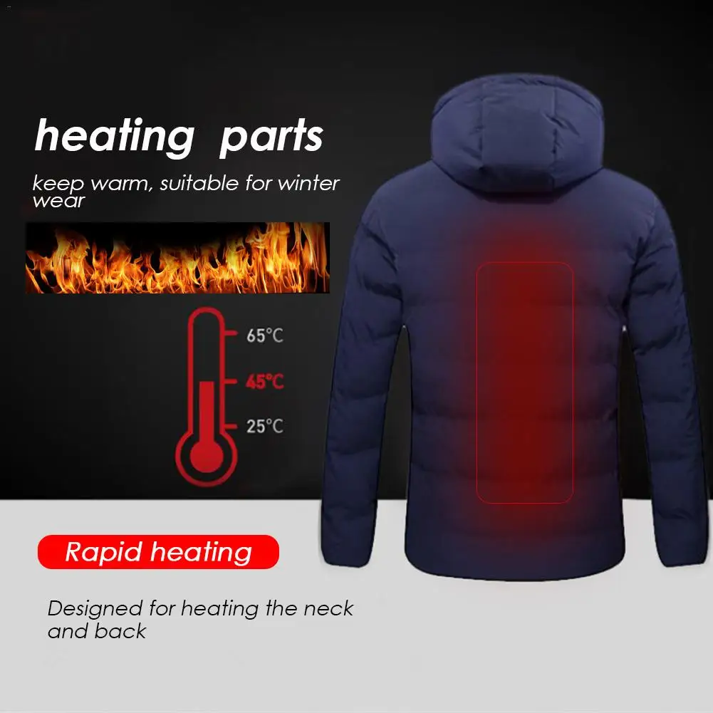 Интеллектуальная одежда с подогревом USB перезаряжаемая теплая куртка пуховик
