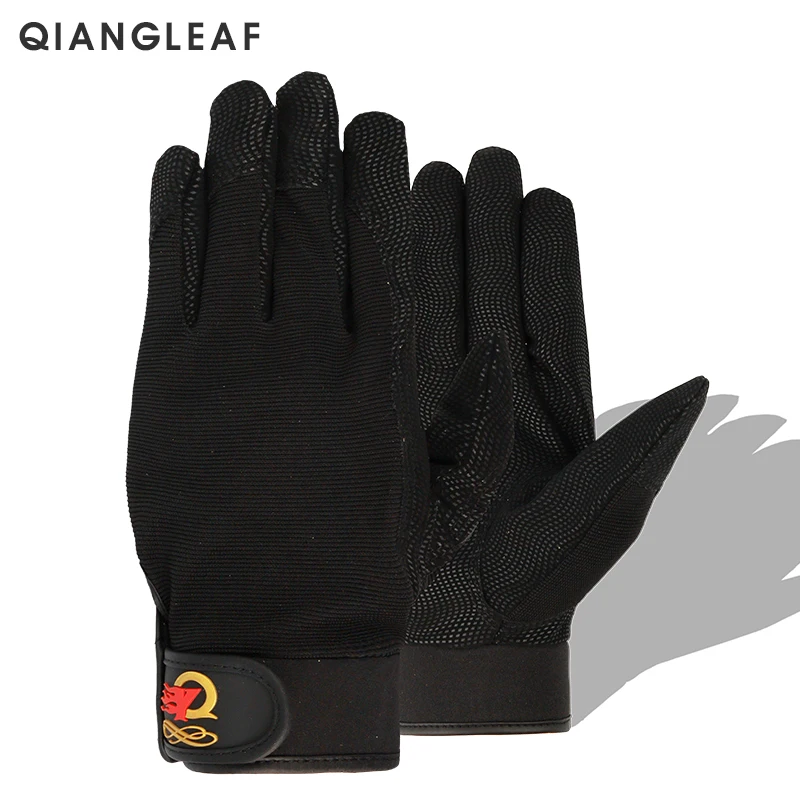 QIANGLEAF брендовые рабочие перчатки, защитные перчатки, Ультратонкие защитные перчатки из микрофибры, перчатки для верховой езды, садоводства, спорта, черные защитные перчатки 2520