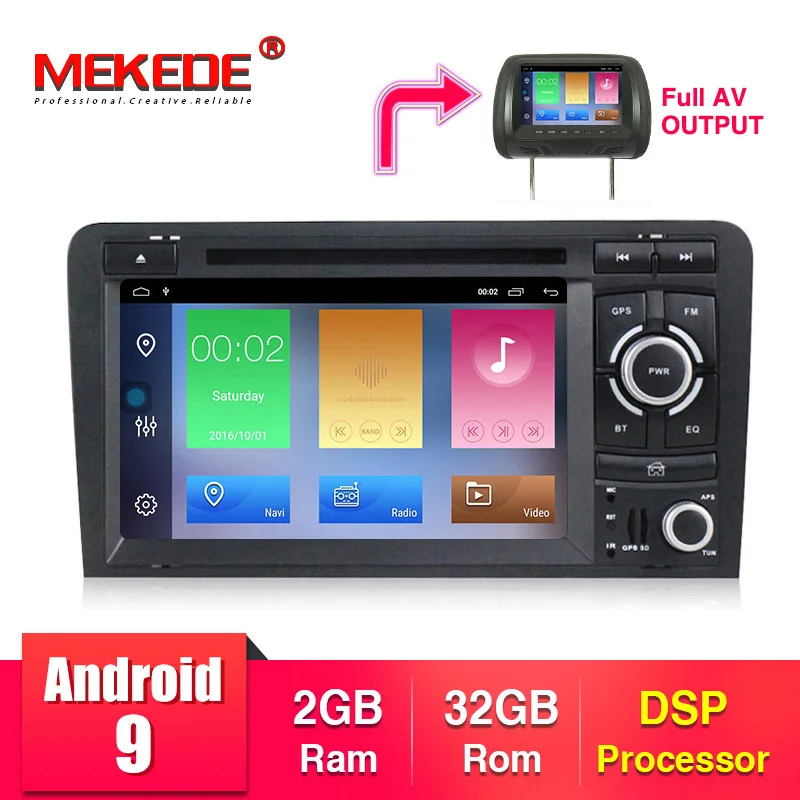 MEKEDE 4G HD Android 9 автомобильный DVD gps для Audi A3 8P 2003-2012 S3 2006-2012 RS3 Sportback 2011 мультимедийный плеер стерео радио