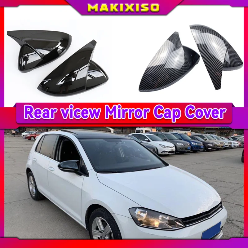 

Black Horn Shape Side Wing Mirror Cover for VW Golf 7 MK7 7.5 GTD R GTI GTE VII Cap E-golf Sportsvan 2013 2018 2019 2020 replace