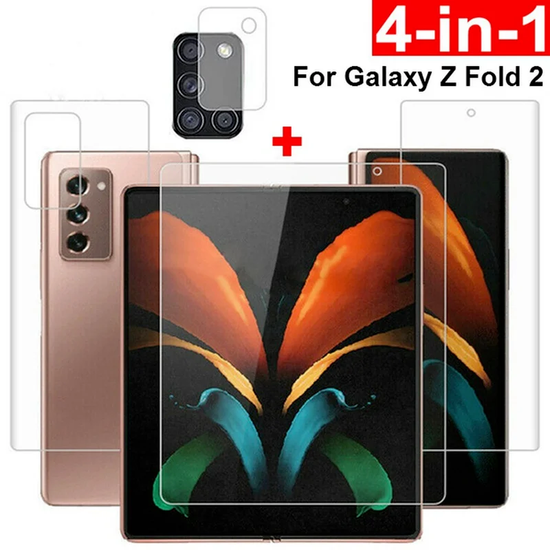 

4 In 1 Front Back Protector Film for Samsung Galaxy Z Fold2 Fold3 for Samsung Galaxy Z Fold 3 5G Screen Hydrogel Soft Glass Film