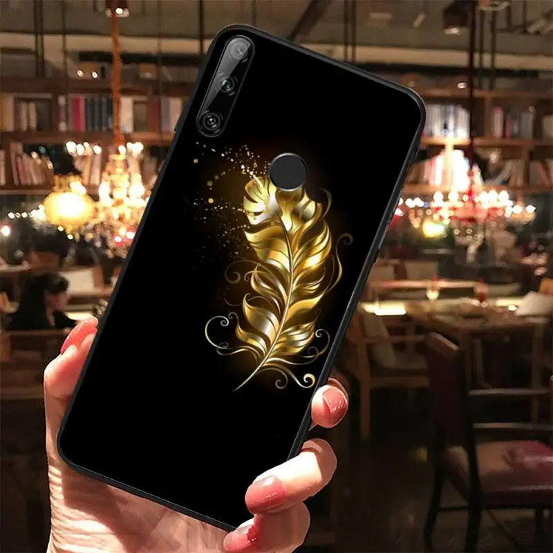 Модный перо Новое поступление черный чехол для сотового телефона Huawei Y5 Y6 Y7 Y9 Prime Pro