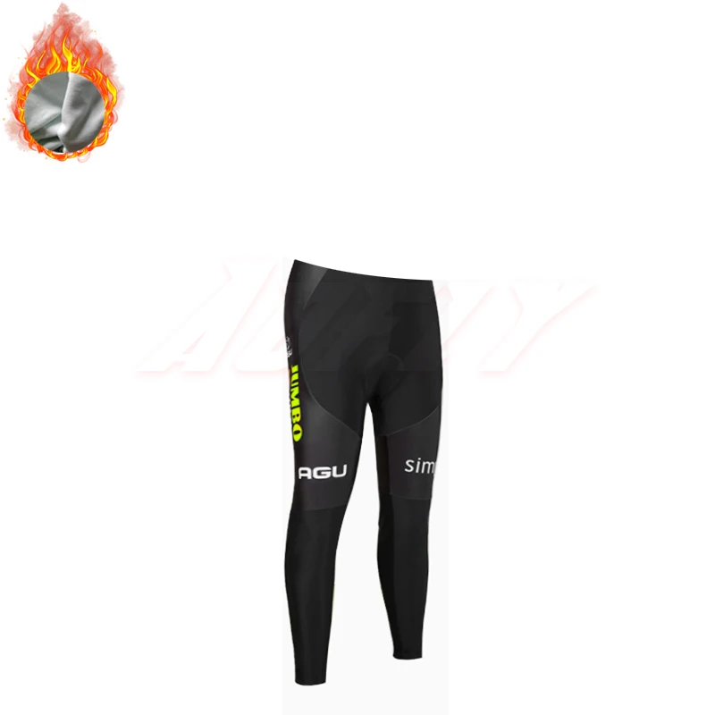 No strap Зима, куртки для велоспорта JUMBO TEAM 9D, велосипедные штаны, Ropa Ciclismo, Мужские Термо флисовые, pro трикотаж для велосипедистов, одежда для велоспорта - Цвет: No strap