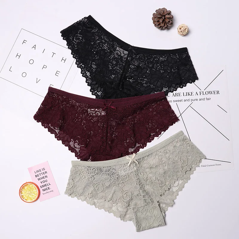 style 25 Сексуальные кружевные трусики, женское модное уютное нижнее белье, соблазнительные Красивые трусы, высокое качество, хлопок, низкая талия, милое женское нижнее белье, 3 шт - Цвет: style 25