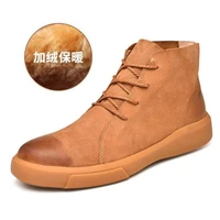 autumn and winter new workwear mens shoes casual martin boots zhongbang mens plus cotton short boots large size