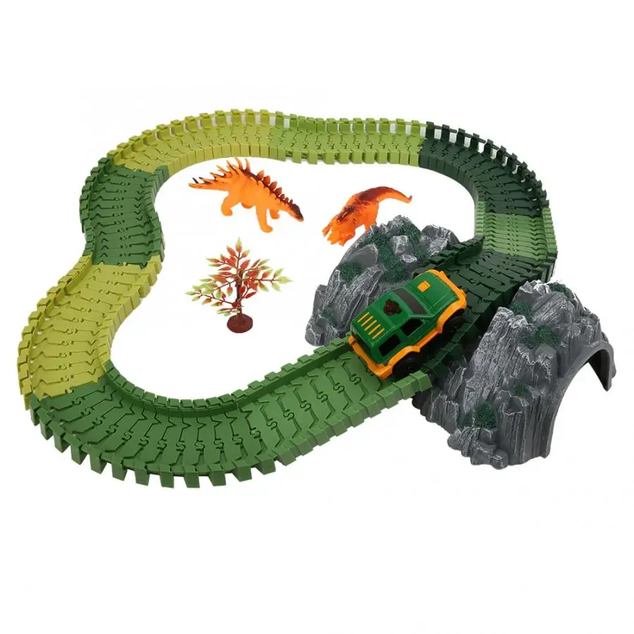 144 шт. Детский развивающий пластиковый трек-Пазл Электрический гоночный