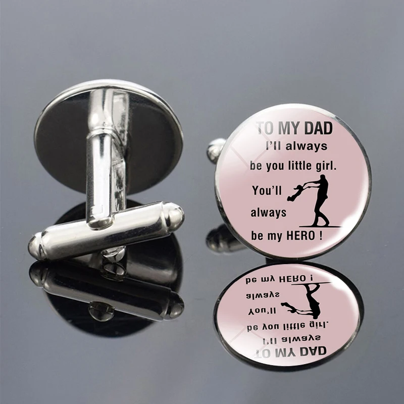 

TO MY DAD Cufflinks I Will Always Be Your Little Girls Letters Cuff Links Men Wedding Cufflinks Gift for Father Son