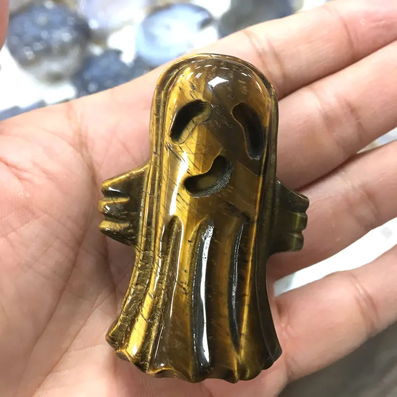 Бесплатная доставка камень тигровый глаз натуральный кристалл призрак фигурки
