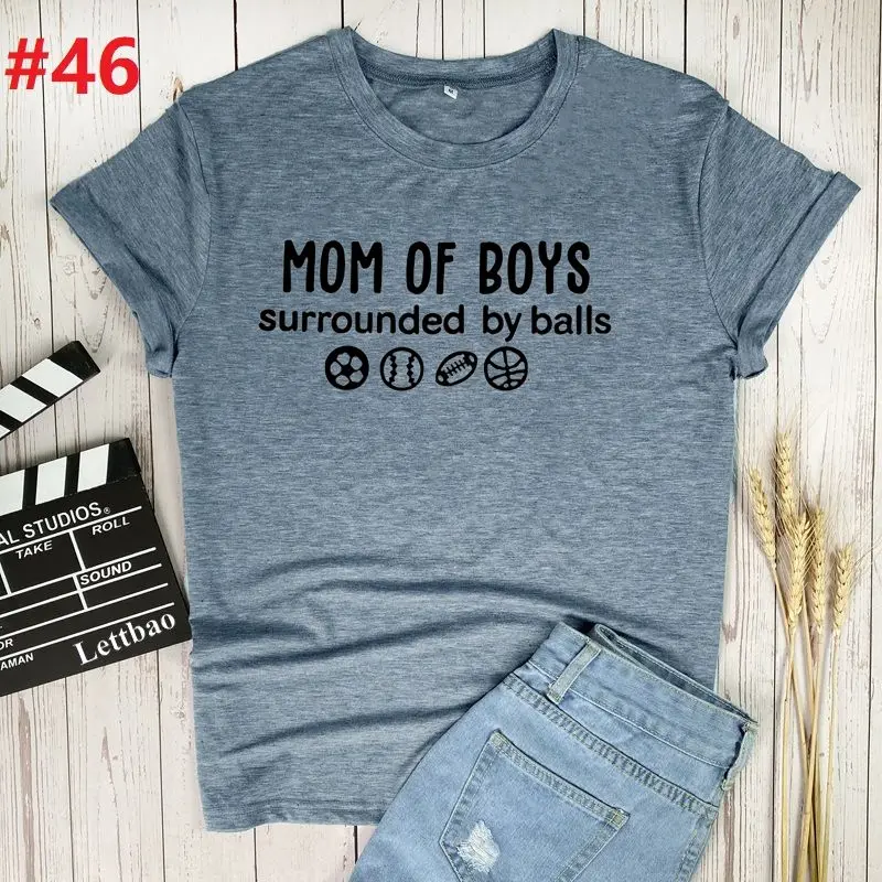 

Mom Of Boys T shirt Women Fashion Tshirt Men Summer Harajuku Aesthetics Short Sleeve Tops Female T-Shirt