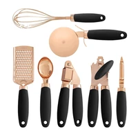 7pcs rose gold garlic press pizza cutter kitchen gadget set can opener potato cooking high end kitchenware kitchen accessories