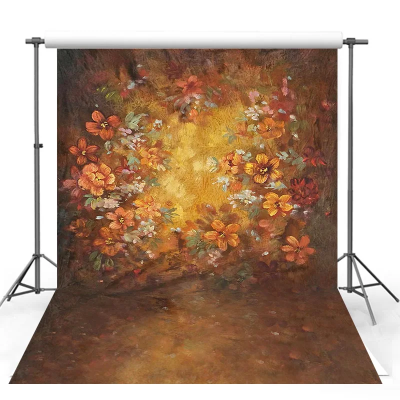 

Oil Painting Printing Flower Pictures For Baby Shower Girl Art Portrait Background Newborn Photographic Backdrops Photo Studio