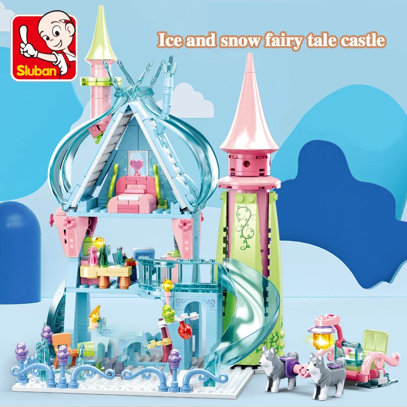 

Sluban 447Pcs City Street View Series Educational Building Blocks Toys Ice-Castle Model Toys For Kids Gift Girls Friend Series