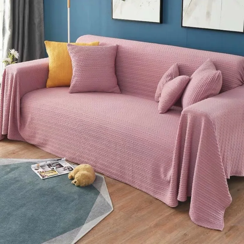 

Knitted Throw Sofa Blanket Winter Bedspread on Bed Travel Airplane Sofa Plaid Home Decor Office Nap Blankets Blue Pink 4 Size