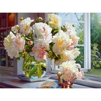 gatyztory coloring by number flower kits for adults handpainted drawing on canvas diy painting by number home decoration