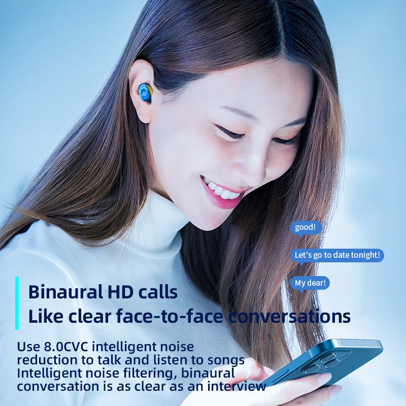 Bluetooth-наушники беспроводные со светодиодной подсветкой и сенсорным управлением |
