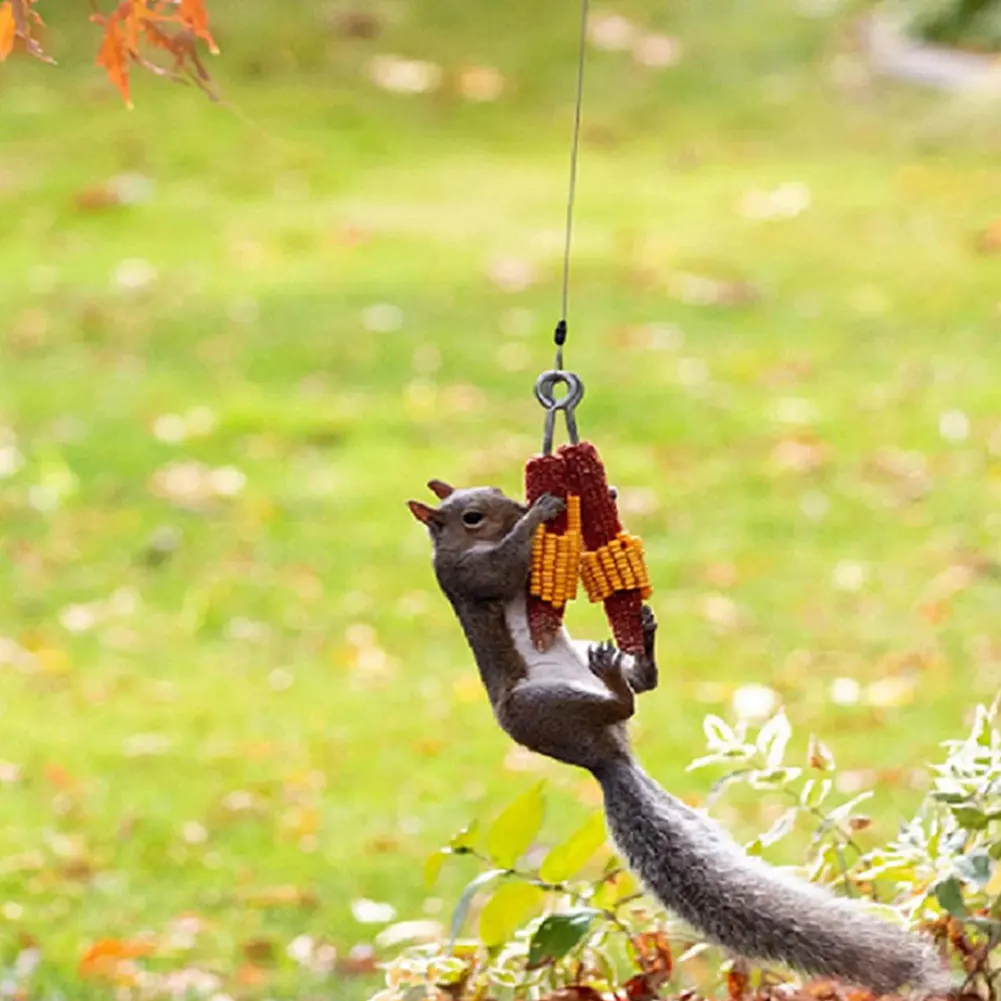 

Squirrel Feeder Bungee Jumping Squirrel Feeding Spring Metal Hook Squirrel Proof Bird Feeder For Outdoor Forest Garden