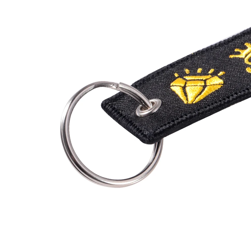 Модный вышитый брелок для ключей женский черный розовый фиолетовый Команда