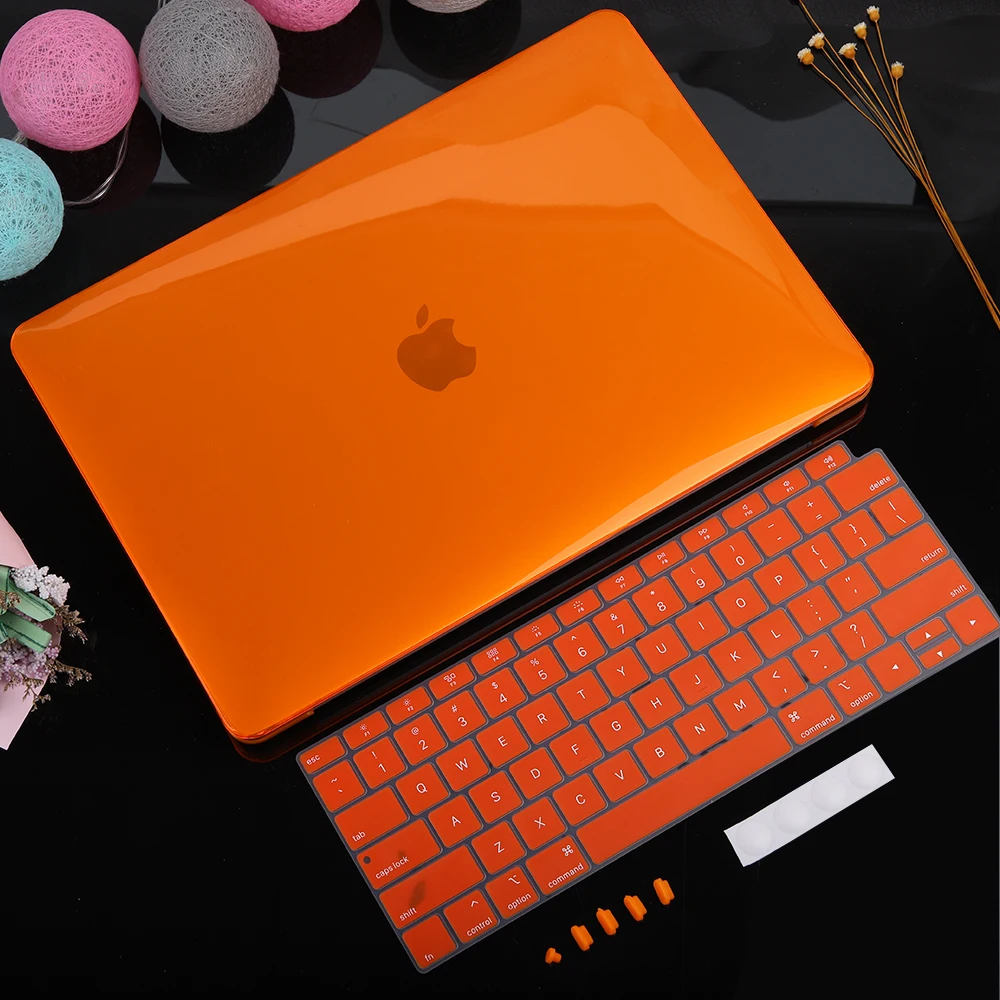 Redlai кристально чистый чехол для ноутбука MacBook Pro 13 15 16 дюймов с сенсорной панелью A2141 A2159 A1990 Air 13 A1932 жесткий чехол - Цвет: Оранжевый