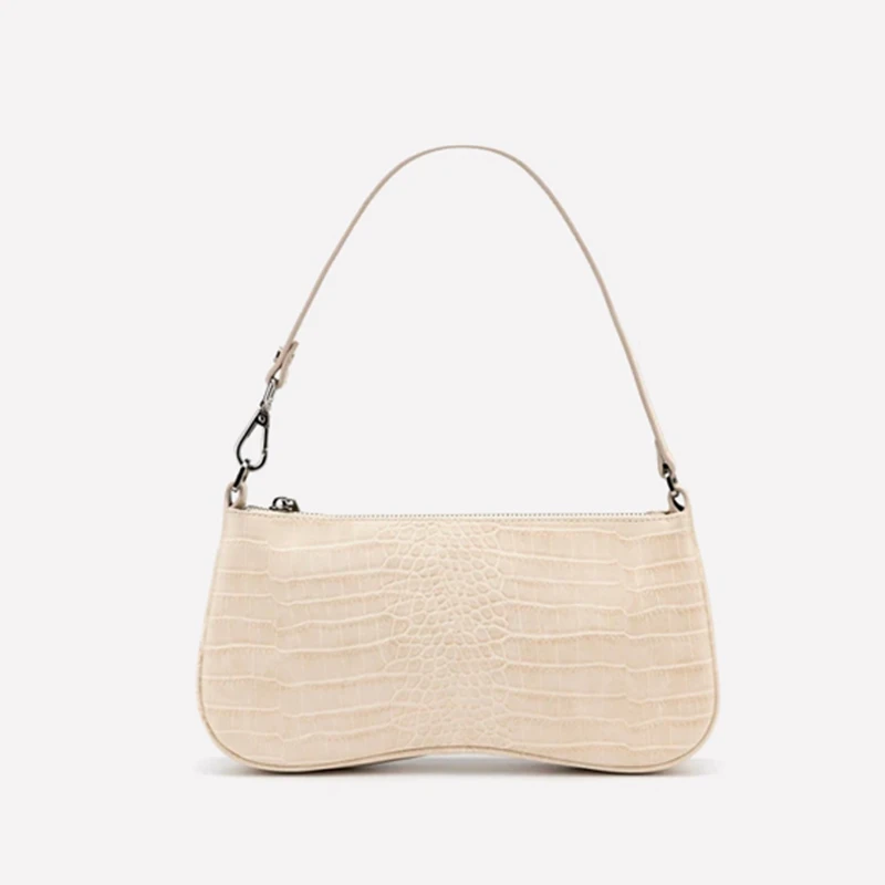 

Women's Bag Crocodile Pattern Baguette Handbag For Women 2021 New Black Ladies Shoulder Bags Fashion Design Leather Armpit Bag