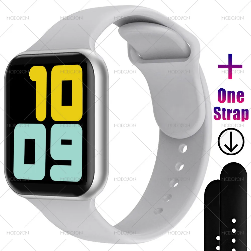 silver white MODOSON умные часы iwo 11 мини серия 5 монитор сердечного ритма кровяное Кислородное давление Smartwatch PK iwo 12 для Apple iphone Android - Цвет: silver white