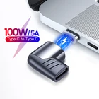 100 Вт Магнитный угловой адаптер Micro USB Type C для магнитного преобразователя зарядного устройства для iPhone12 Pox Max MacBook ноутбука Xiaomi