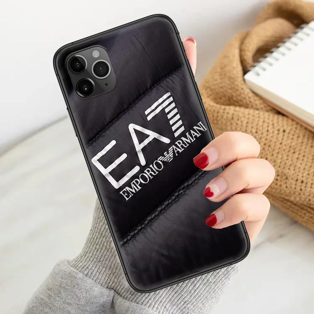 

fashion Armanis brand Phone Case Cover Hull For iphone 5 5s se 2 6 6s 7 8 12 mini plus X XS XR 11 PRO MAX black fashion