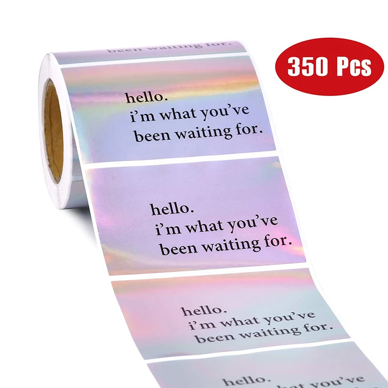 

Rainbow Laser SAY HELLO TO YOUR NEW FAVOURITE Sticker Label 350PCS/Roll