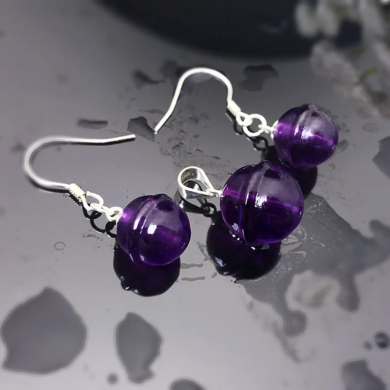 10 мм натуральные камни аметист бисера Исцеление фиолетовый Кристальные колокола