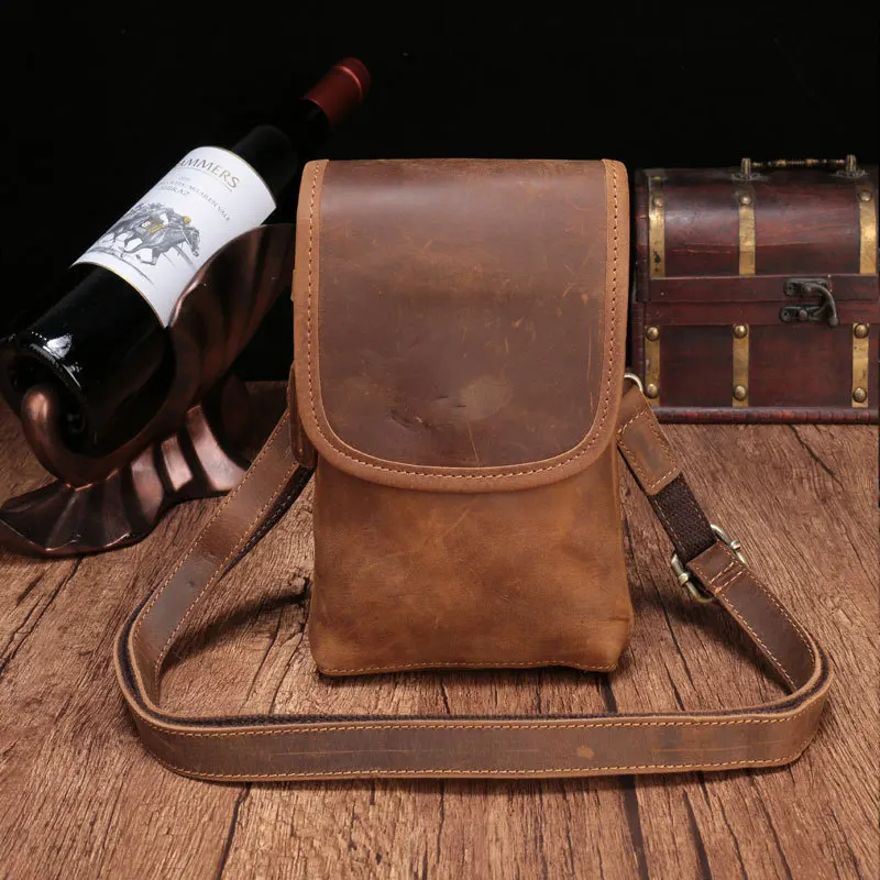 Поясная Сумка из натуральной кожи для мужчин забавные винтажные мужские