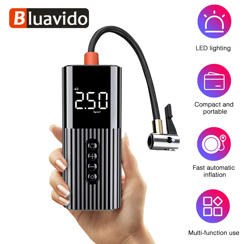 Bluavido портативный Электрический мини автомобильный воздушный компрессор насос