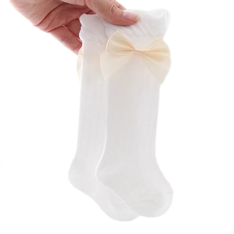 

Baby Girls Summer Thin Mesh High Tube Socks Bow Over Knee Stocking R1WF